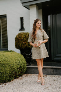 Dotti flower dress sage green - Bij Keesje - Freebird - Jurk