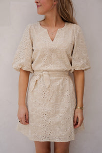 Dress borderie sand 26319 - Bij Keesje - Smashed Lemon - Jurk