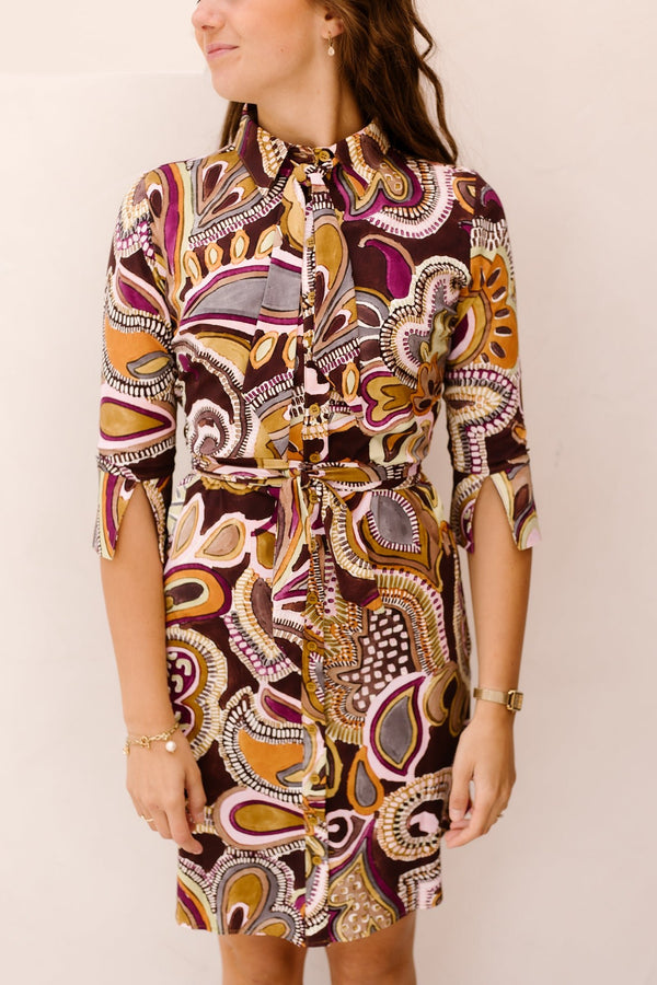 Dress Bow Big Paisley Print Multicolour - Bij Keesje - mi piace - jurk