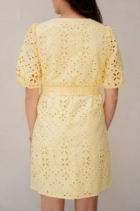 Dress broderie anglaise lemon - 28235 - Bij Keesje - Esqualo - jurk