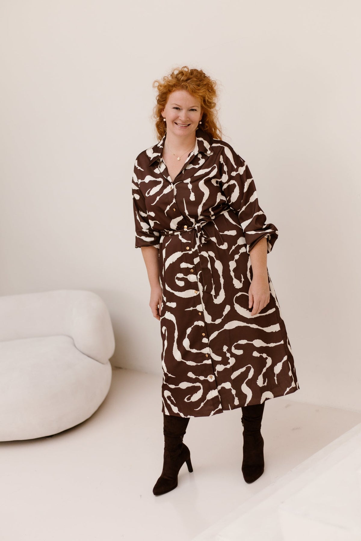 Dress brown/sand 26752-SL - Bij Keesje - Smashed Lemon - Jurk
