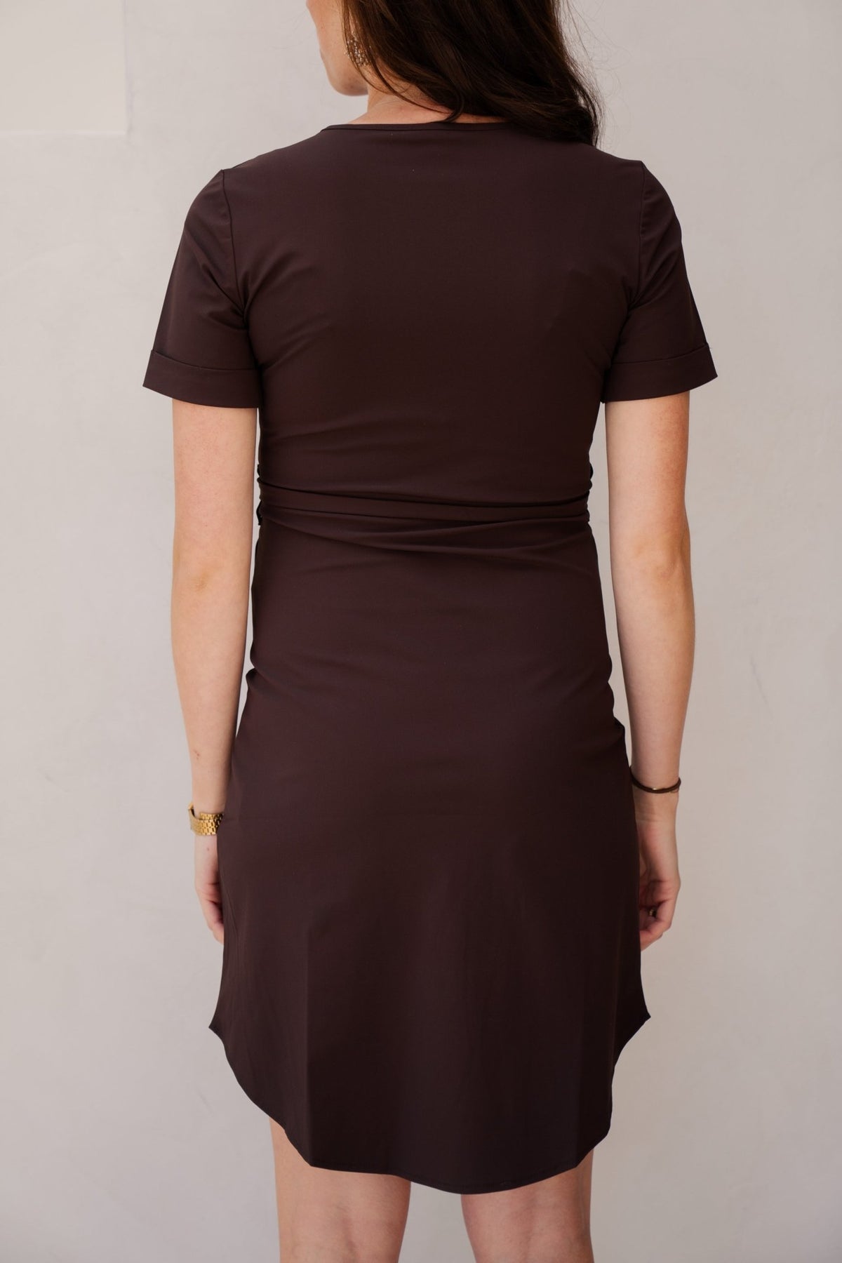 Dress Caftan Neck Espresso - Bij Keesje - Bij Keesje - Jurk