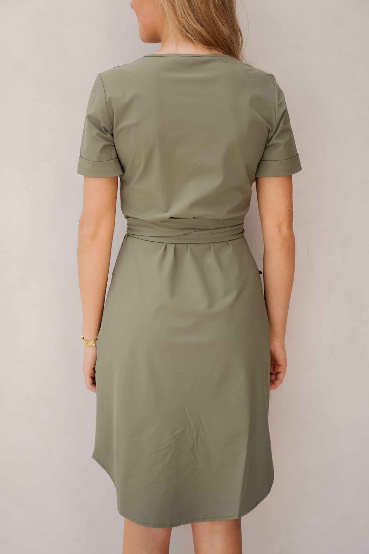 Dress Caftan Neck Olive - Bij Keesje - Bij Keesje - jurk