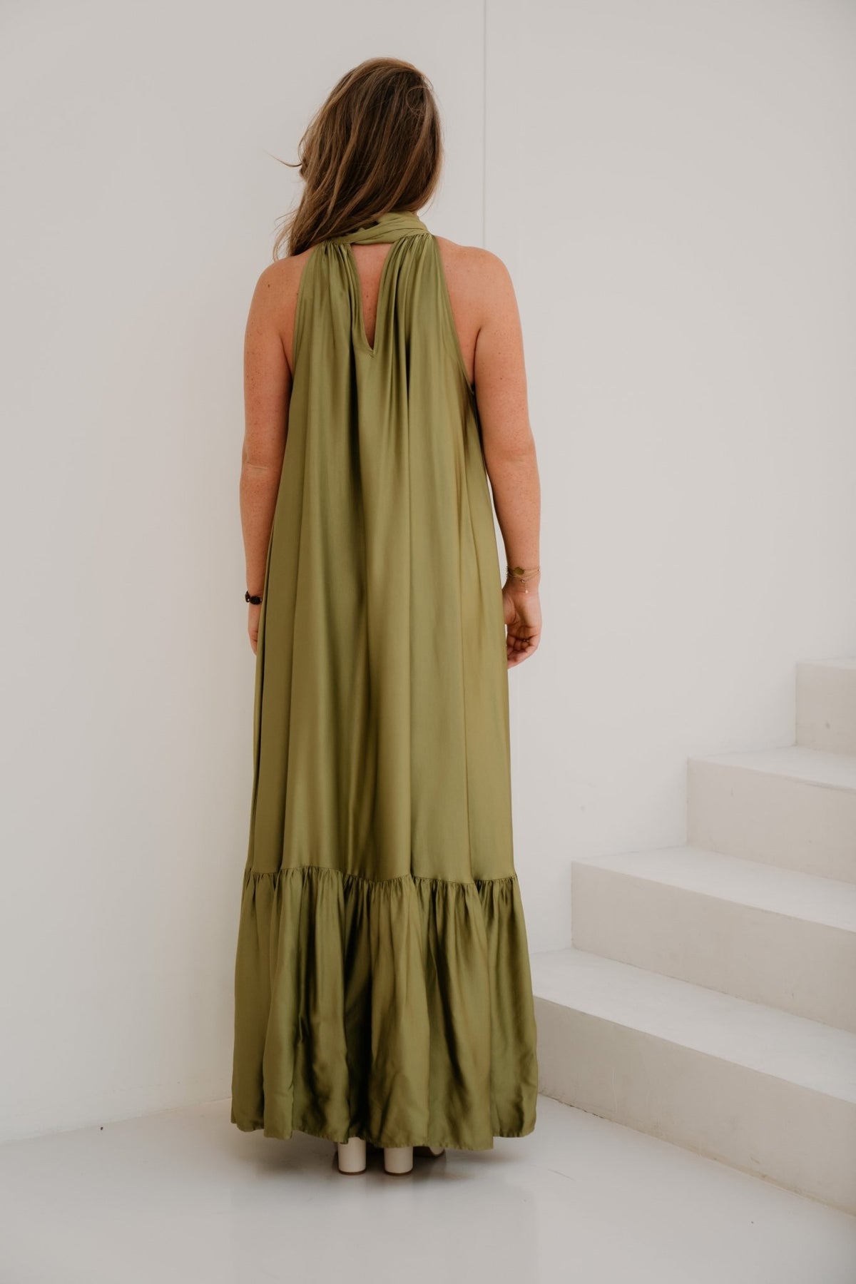 Dress Daylight Olive Silk - Bij Keesje - Freebird - Jurk