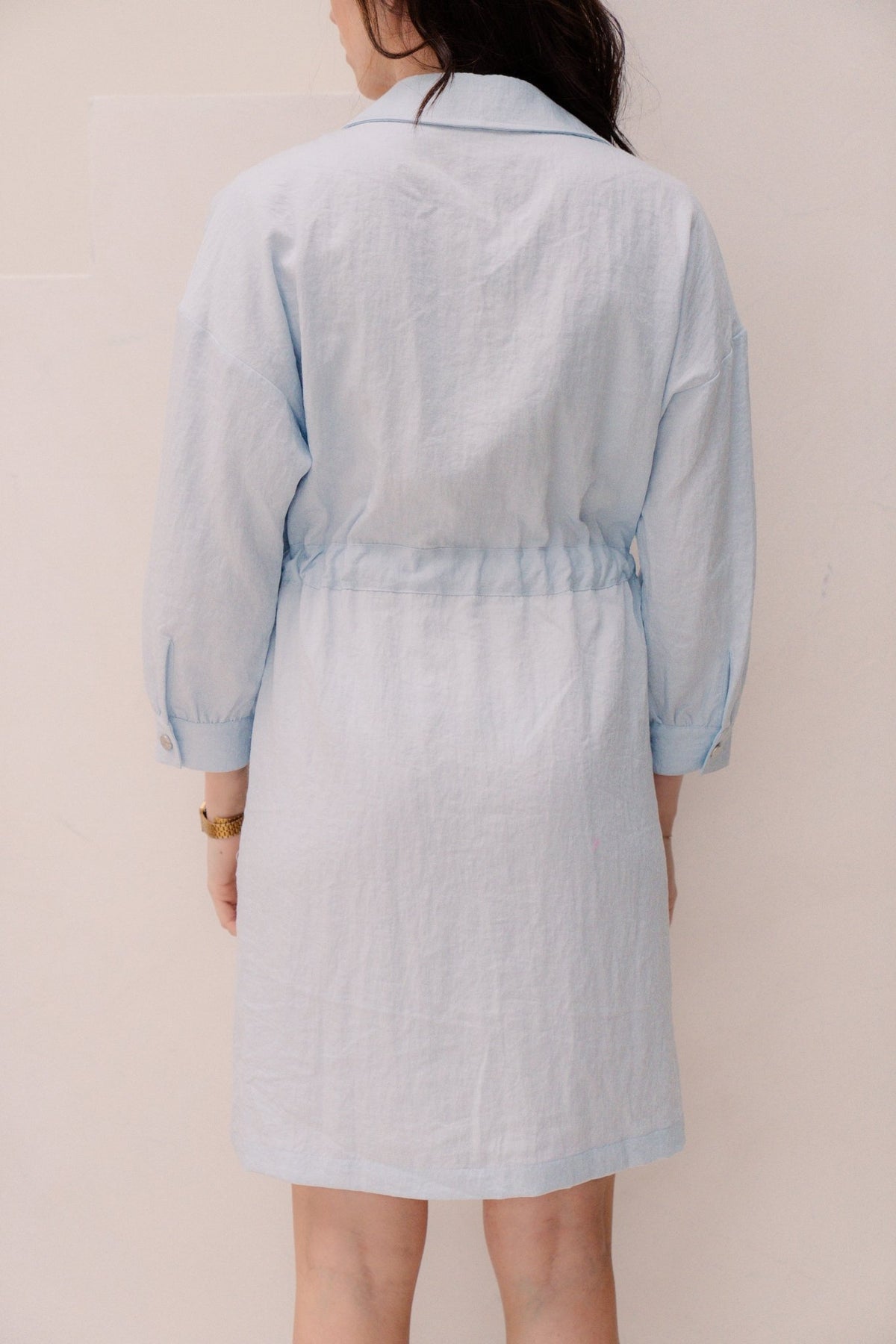 Dress fine crinkle blue 10036 - Bij Keesje - Esqualo - jurk