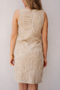 Dress flower embroidery sand - 15209 - Bij Keesje - Esqualo - jurk