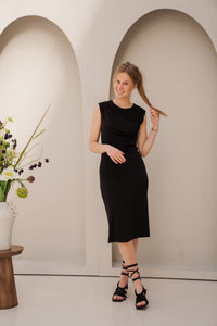 Dress gathering black - 28203 - Bij Keesje - Esqualo - Jurk