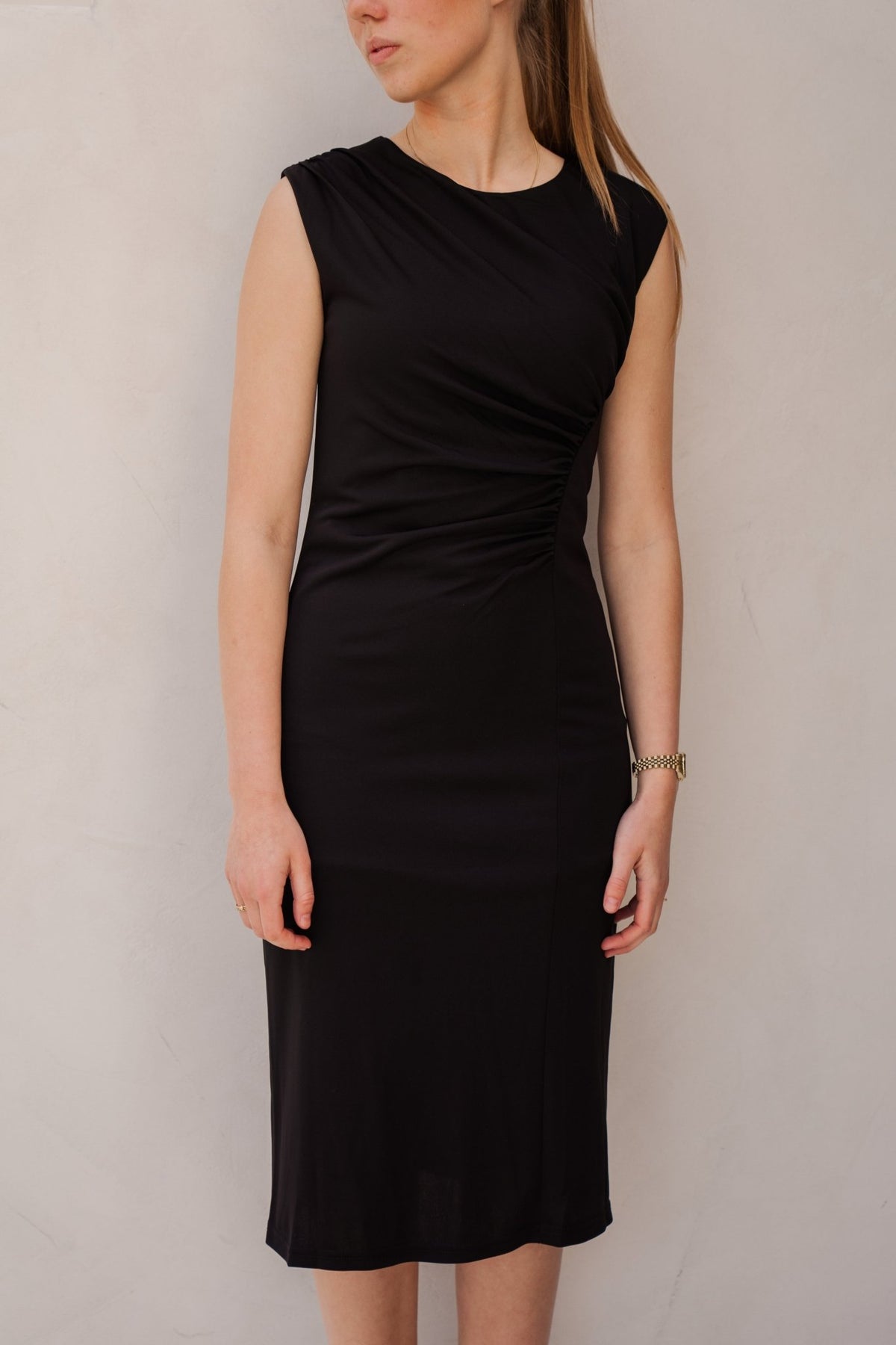 Dress gathering black - 28203 - Bij Keesje - Esqualo - Jurk