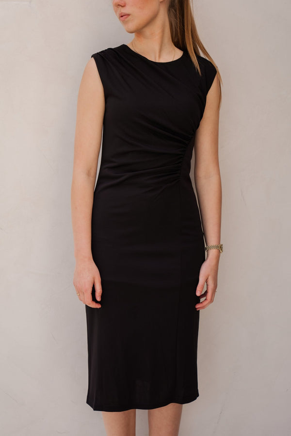Dress gathering black - 28203 - Bij Keesje - Esqualo - Jurk