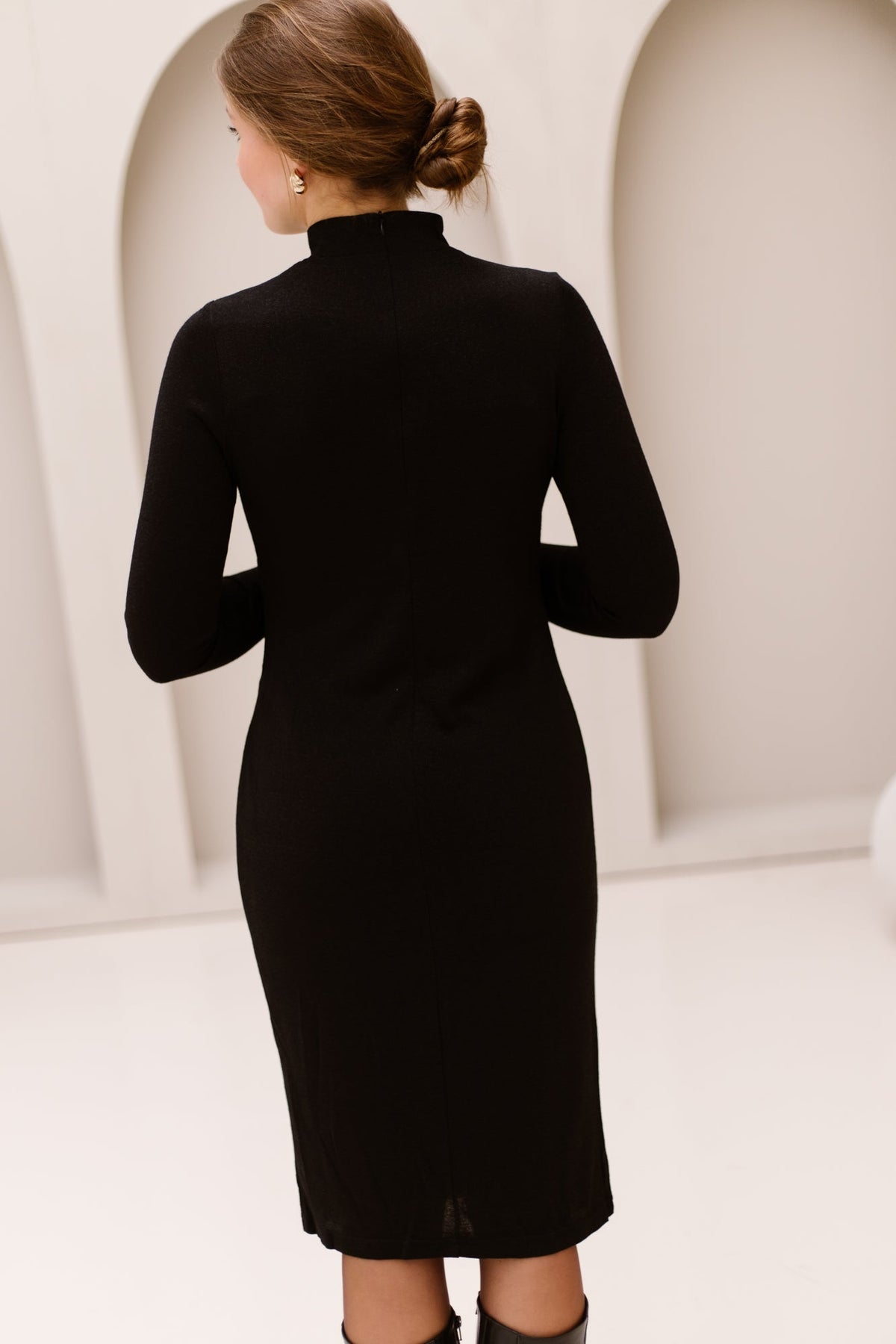 Dress Gathering Lurex Stretch Black 28701 - Bij Keesje - Esqualo - Jurk
