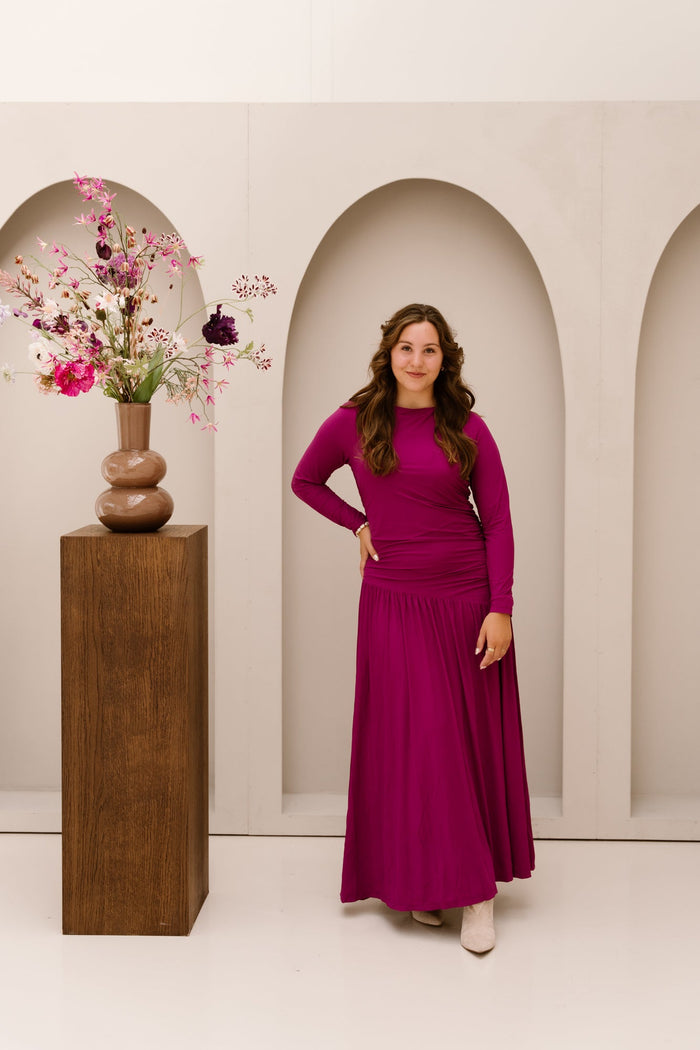 Dress long light magenta - 202867 - Bij Keesje - mi piace - jurk