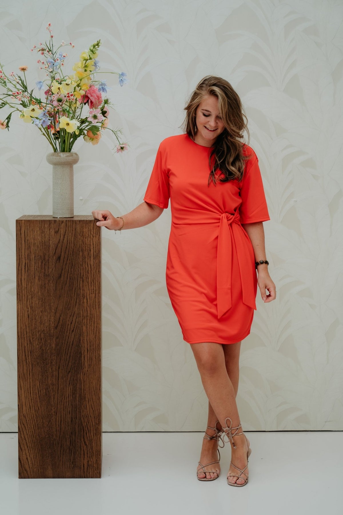 Dress short bow red - 10224 - Bij Keesje - Esqualo - jurk