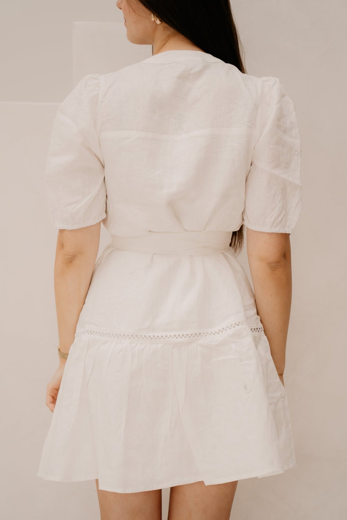 Dress short lace linnen 28227 - Bij Keesje - Esqualo - Jurk