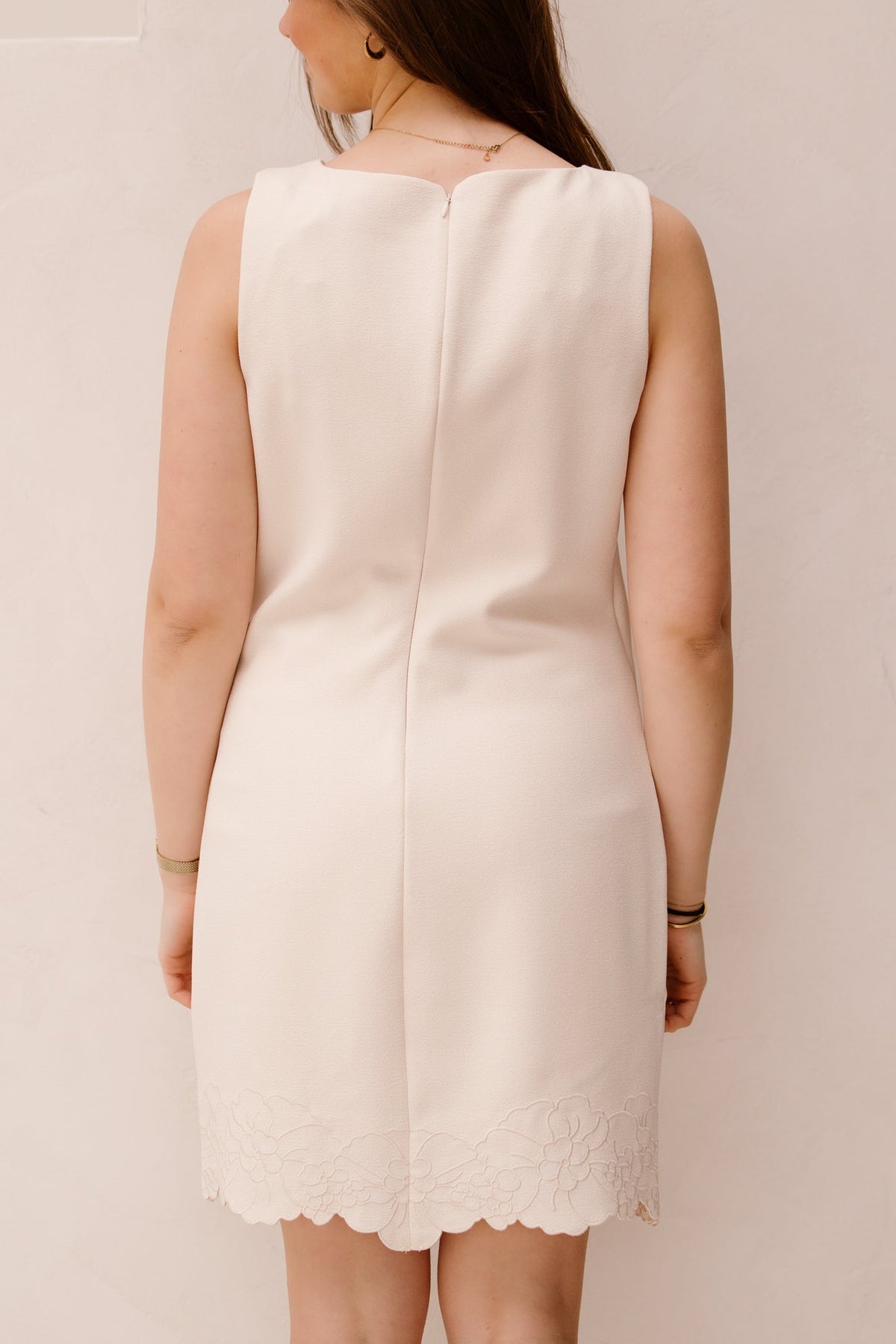 Dress slve/lss flower bottom Natural 05010 - Bij Keesje - Esqualo - Jurk