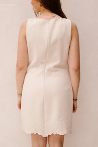 Dress slve/lss flower bottom Natural 05010 - Bij Keesje - Esqualo - Jurk