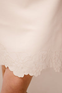 Dress slve/lss flower bottom Natural 05010 - Bij Keesje - Esqualo - Jurk