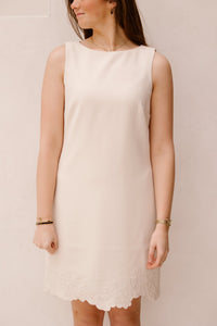 Dress slve/lss flower bottom Natural 05010 - Bij Keesje - Esqualo - Jurk