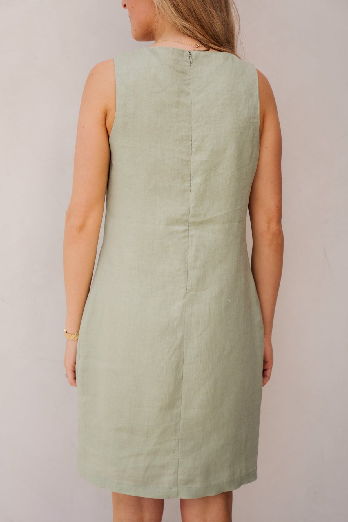Dress slv/lss linen soft green - 28258 - Bij Keesje - Esqualo - jurk