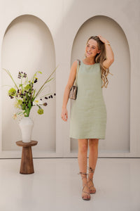 Dress slv/lss linen soft green - 28258 - Bij Keesje - Esqualo - jurk