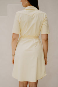 Dress V Neck Pastel Yellow - Bij Keesje - mi piace - Jurk