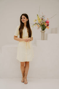 Dress V Neck Pastel Yellow - Bij Keesje - mi piace - Jurk