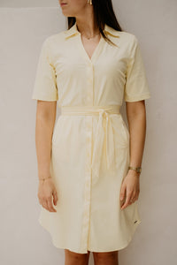 Dress V Neck Pastel Yellow - Bij Keesje - mi piace - Jurk
