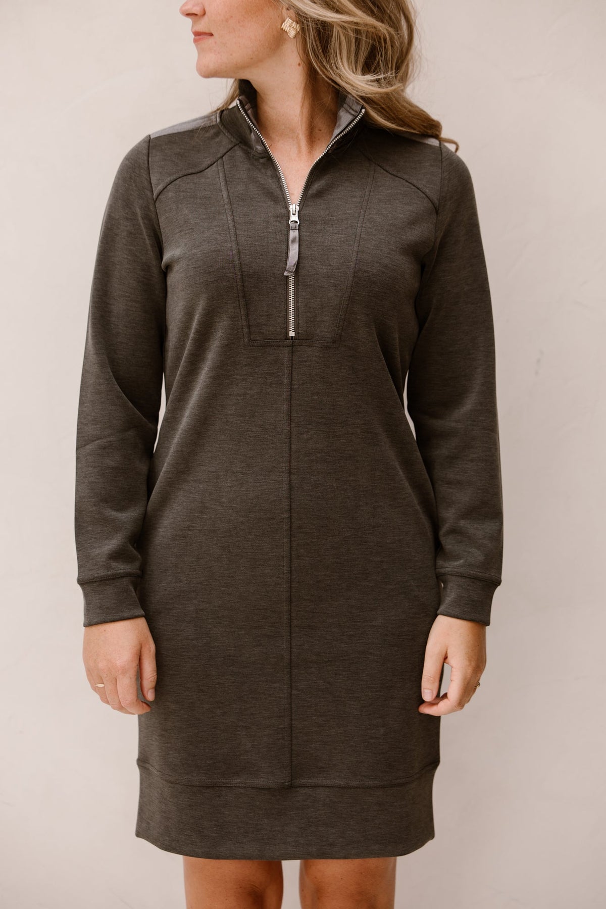 Dress Zipper Modal Dark Grey Melange - Bij Keesje - Esqualo