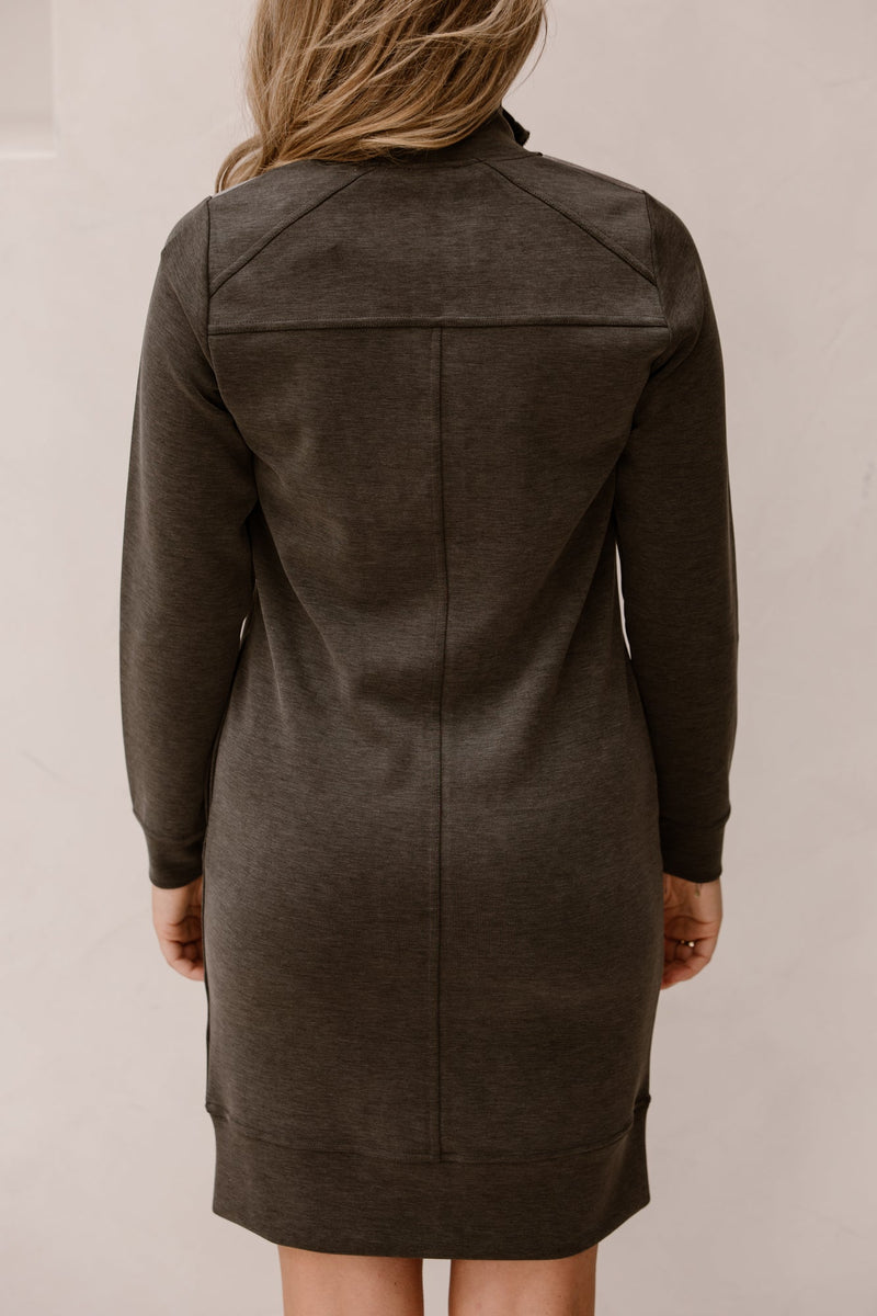 Dress Zipper Modal Dark Grey Melange - Bij Keesje - Esqualo