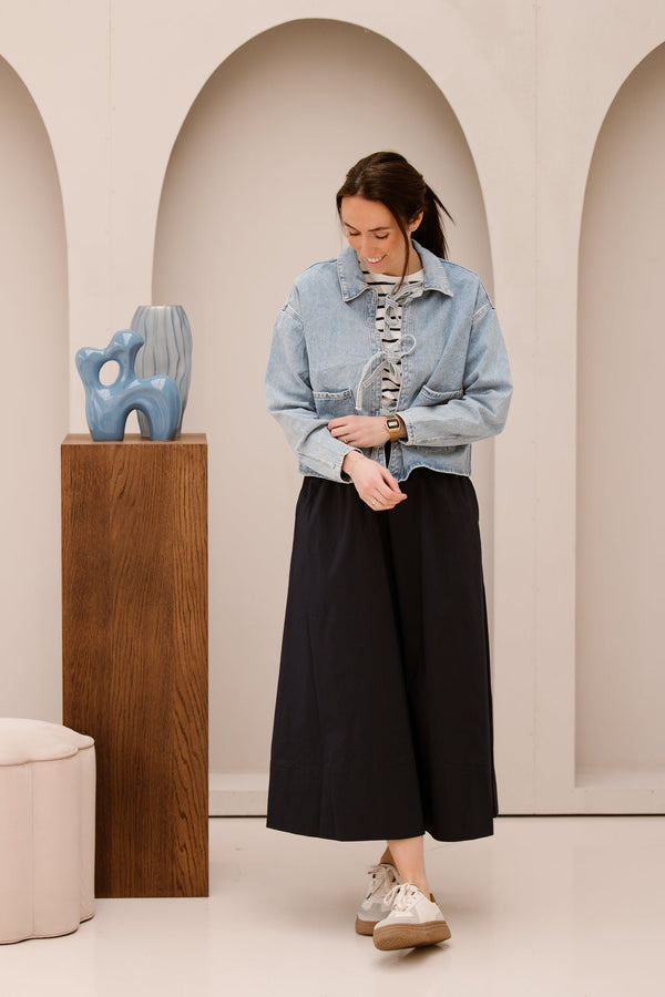 Ebru denim jacket strik - Bij Keesje - Bij Keesje - jas