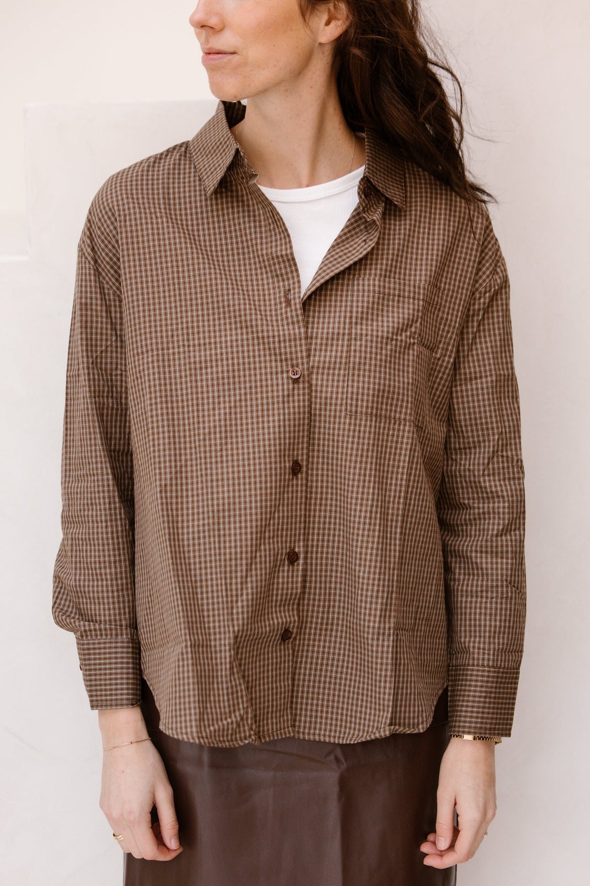 Eef Blouse Bruin streep - Bij Keesje - Bij Keesje