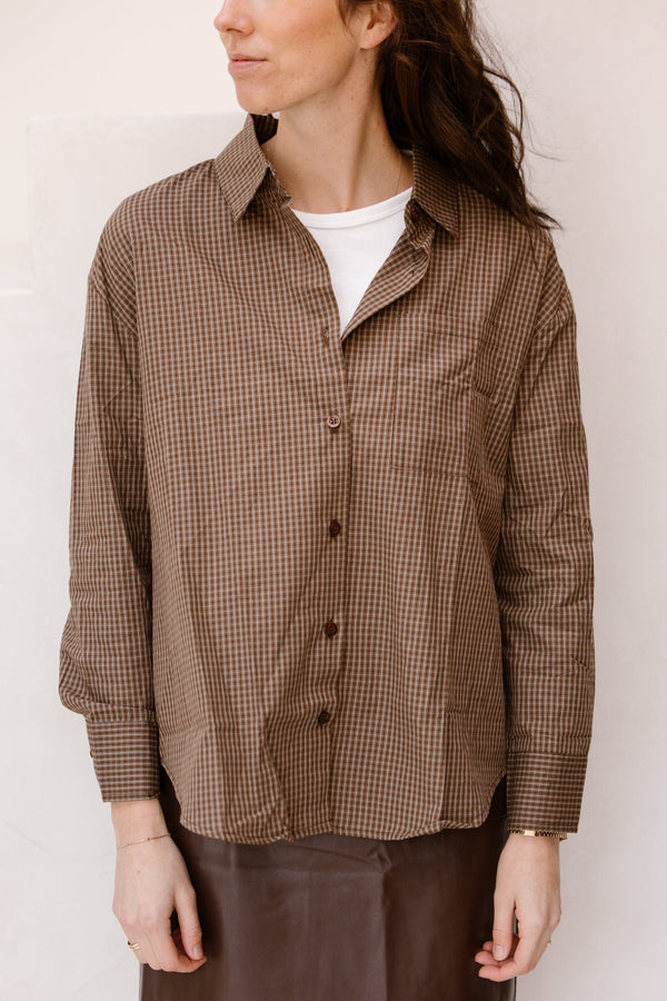 Eef Blouse Bruin streep - Bij Keesje - Bij Keesje