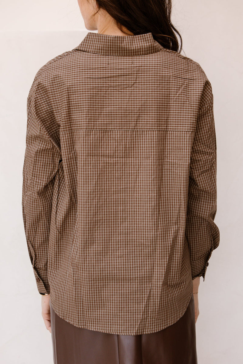 Eef Blouse Bruin streep - Bij Keesje - Bij Keesje