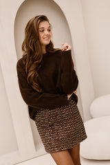 Eefje skirt paillet brown
