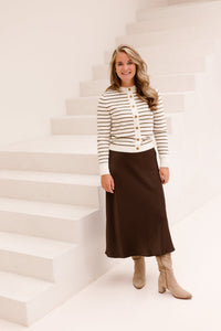 Eibhlin knitting sweater - Wool white / Dark earth - Bij Keesje - G-maxx - trui