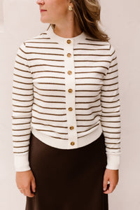 Eibhlin knitting sweater - Wool white / Dark earth - Bij Keesje - G-maxx - trui