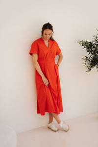 ElaraCC wrap dress flame - Bij Keesje - Co'couture - Jurk
