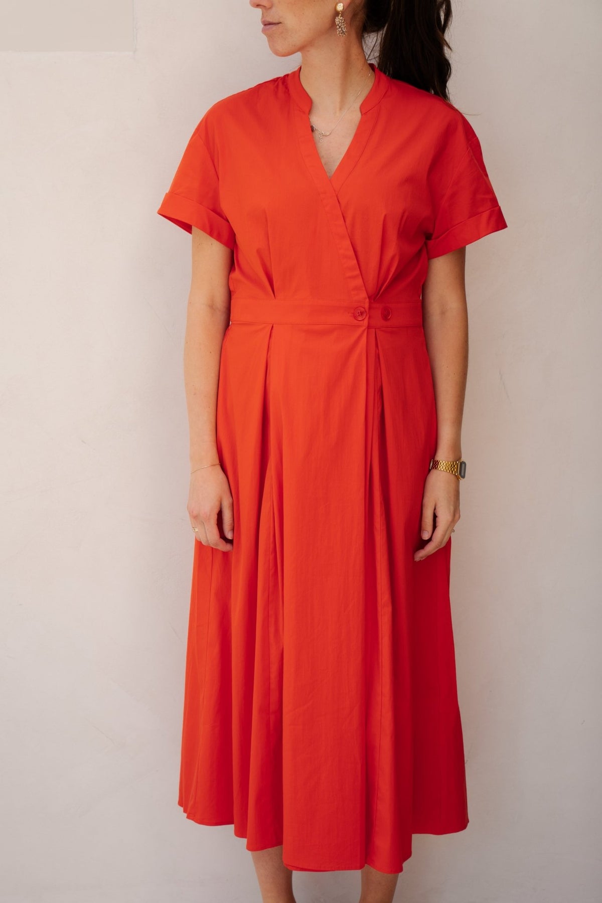 ElaraCC wrap dress flame - Bij Keesje - Co'couture - Jurk