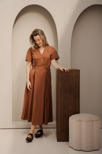 ElaraCC wrap dress suntan - Bij Keesje - Co'couture - Jurk
