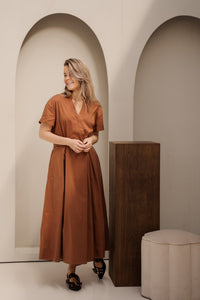 ElaraCC wrap dress suntan - Bij Keesje - Co'couture - Jurk