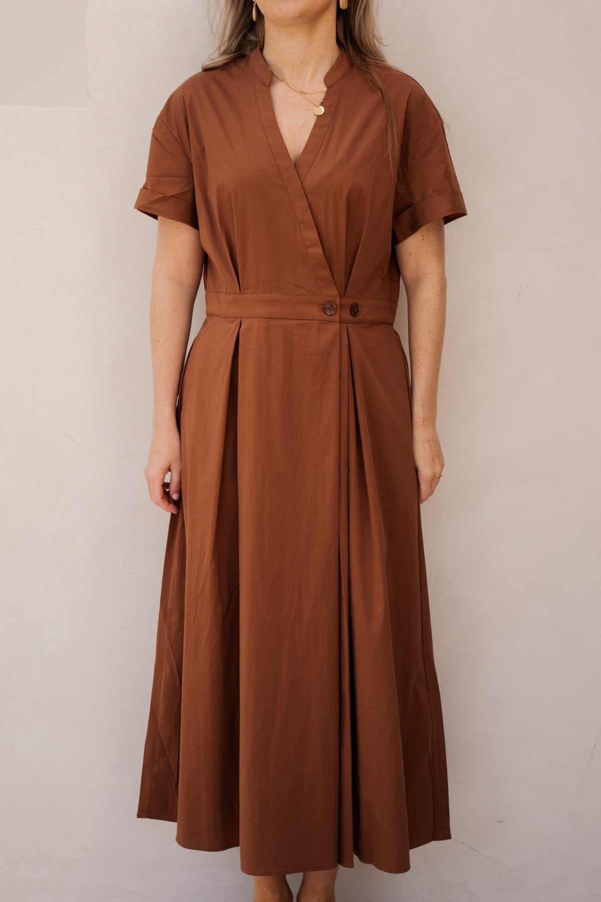 ElaraCC wrap dress suntan - Bij Keesje - Co'couture - Jurk