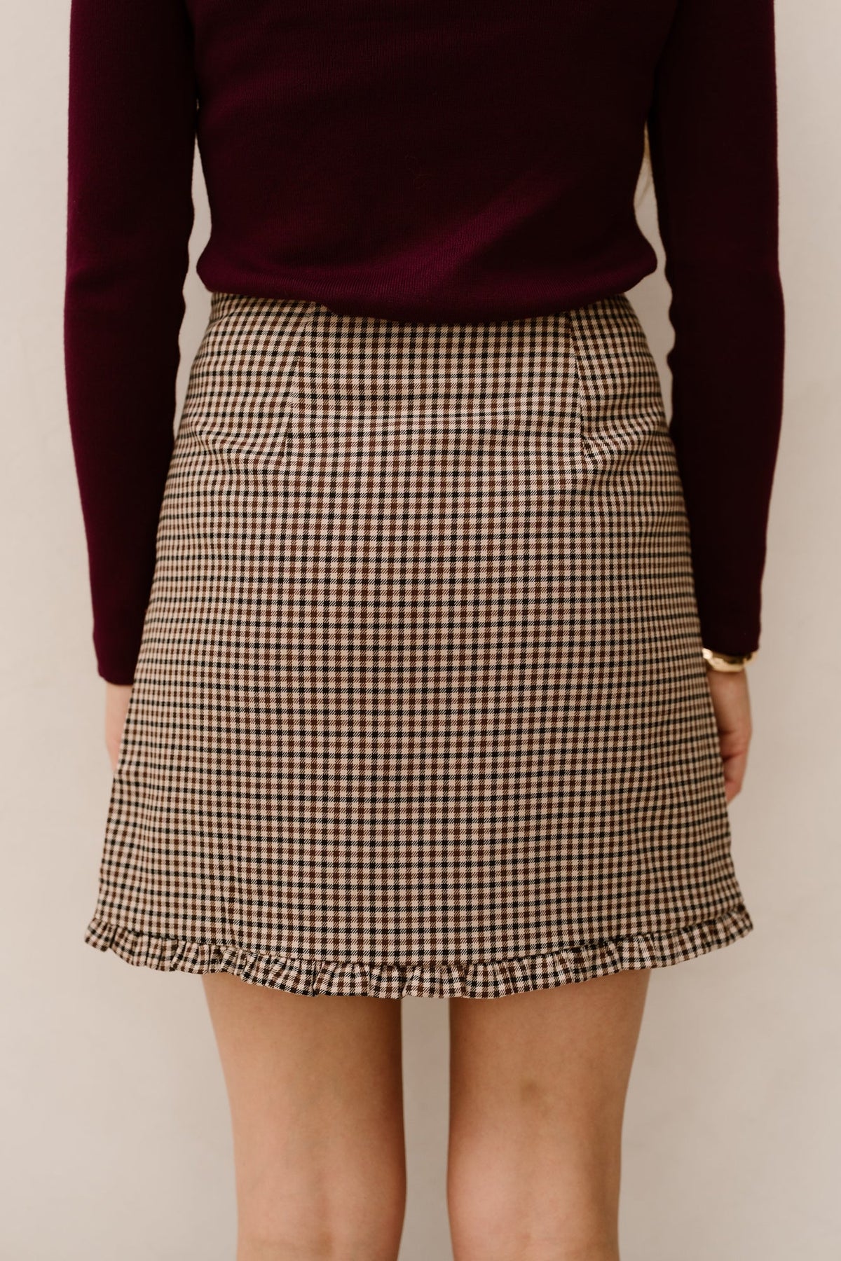 Eleanor Skirt Check Brown - Bij Keesje - Bij Keesje - Rok