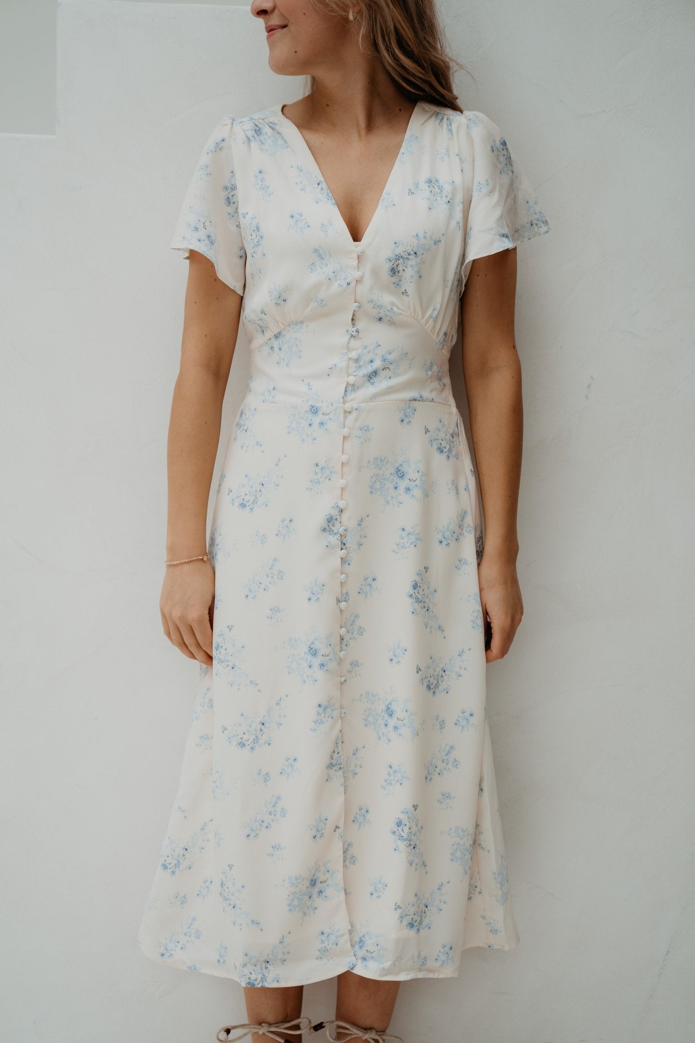 Eleni Delicate Flower Dress Creme - Bij Keesje - Neo Noir - Jurk