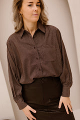 Elin ruit blouse bruin