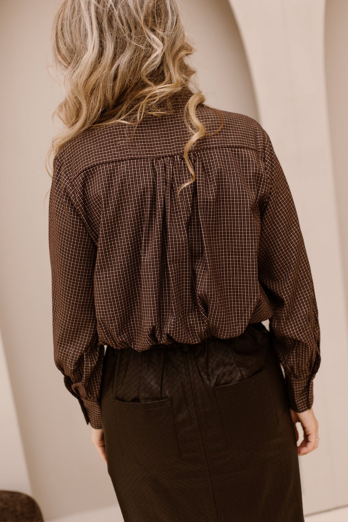 Elin ruit blouse bruin - Bij Keesje - Bij Keesje - Blouse