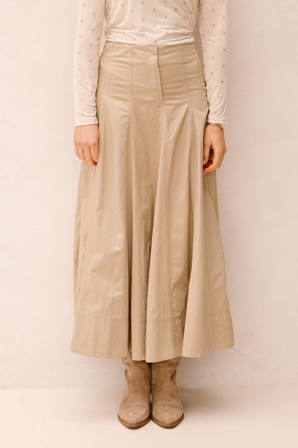 Elin Skirt Taupe - Bij Keesje - Bij Keesje - Rokken