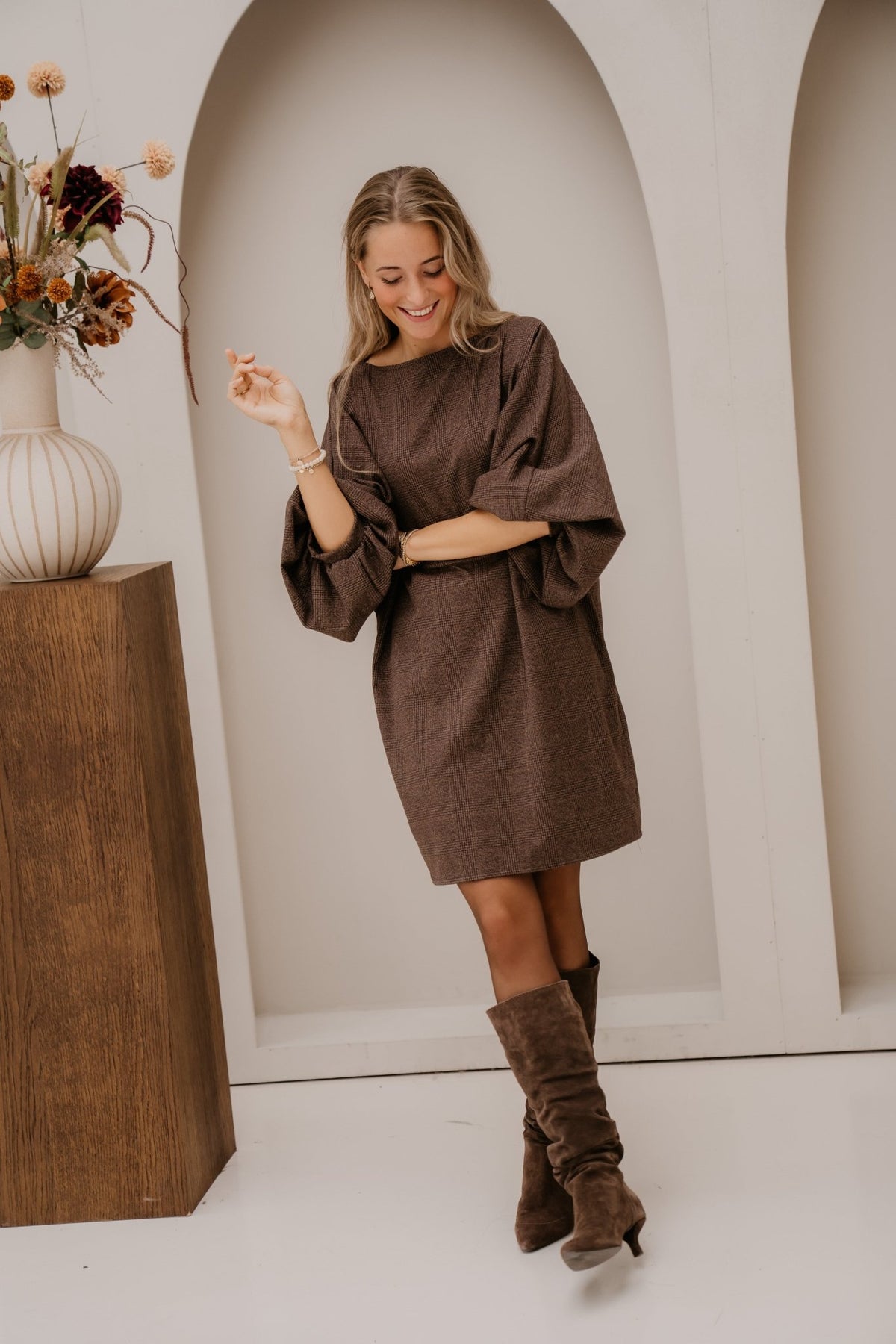Elina Dress Ruit darkbrown - Bij Keesje - Bij Keesje - Jurk
