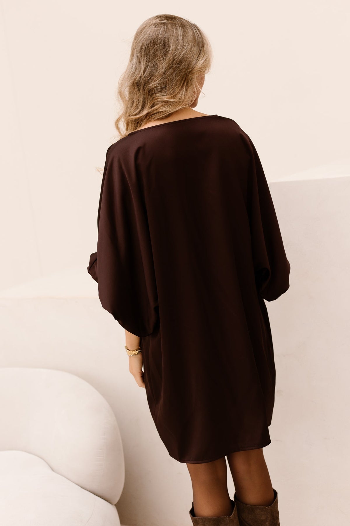 Elina dress satin bordeaux - Bij Keesje - Bij Keesje - Jurk