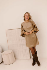 Elina dress satin gold