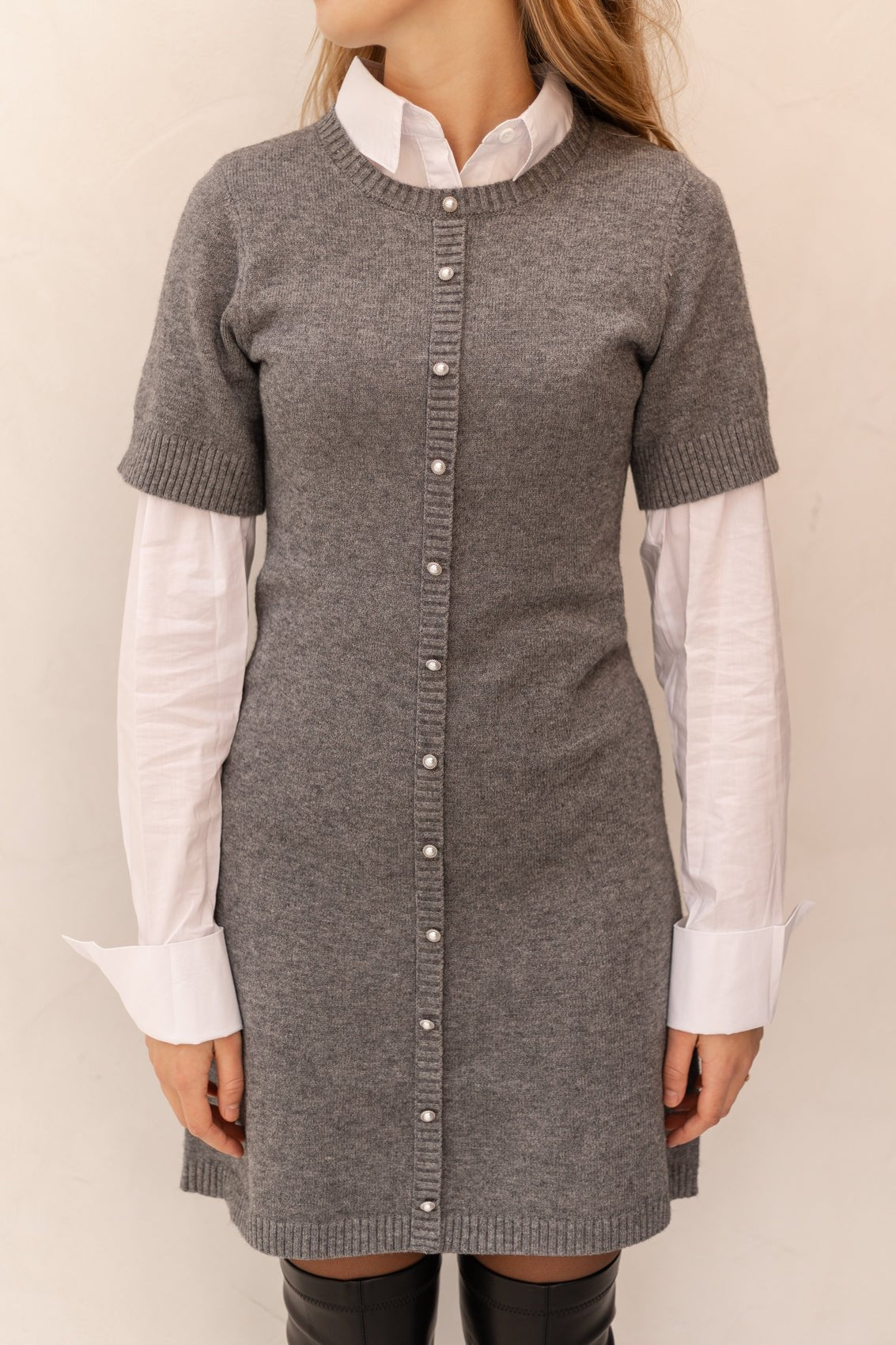 Elise knit dress dark grey - Bij Keesje - Neo Noir