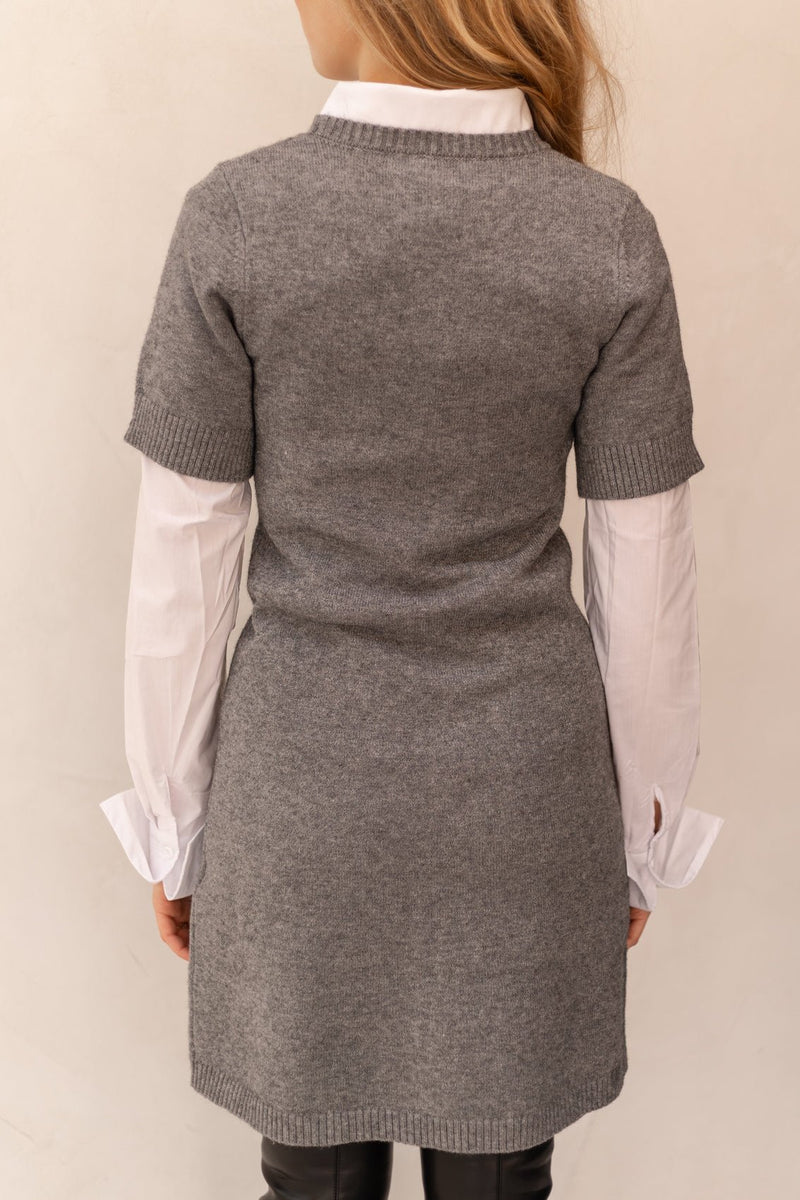 Elise knit dress dark grey - Bij Keesje - Neo Noir